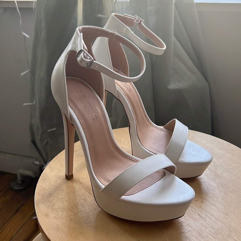 Truffle London White Platform Heels